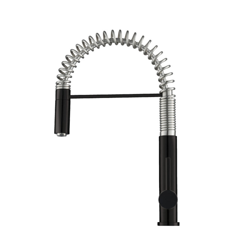 Dixie Semi-Professional Dual Spray Pull Out Kitchen Faucet - Single Hole - 20" Stainless Steel/Matt Black
