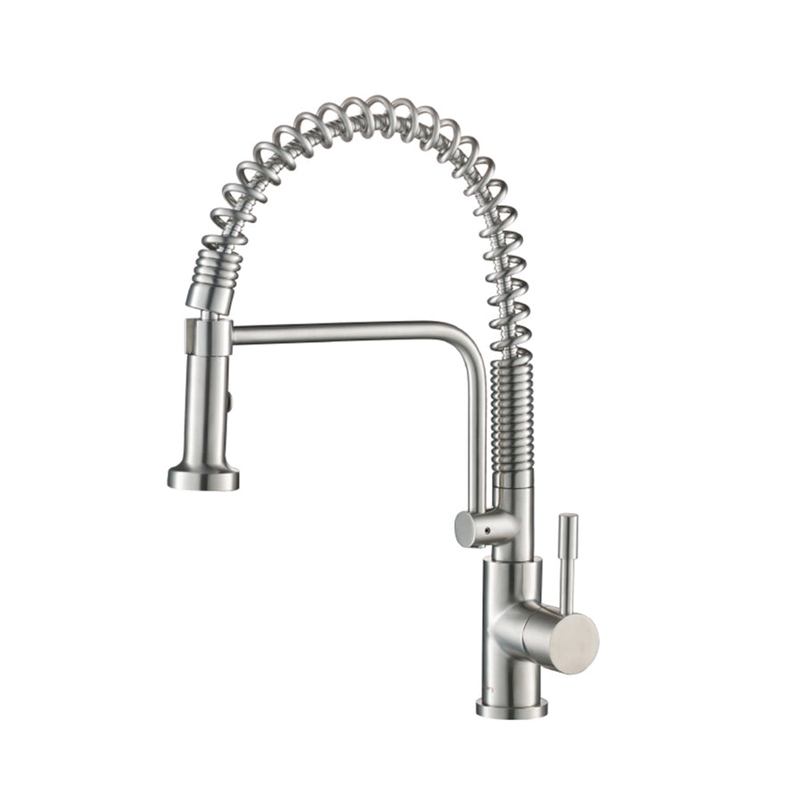 Caso Semi-Professional Dual Spray Pull Out Kitchen Faucet - Single Hole - 20" Stainless Steel/Stainless Steel