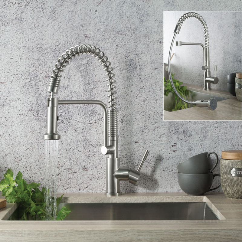 Caso Semi-Professional Dual Spray Pull Out Kitchen Faucet - Single Hole - 20" Stainless Steel/Stainless Steel