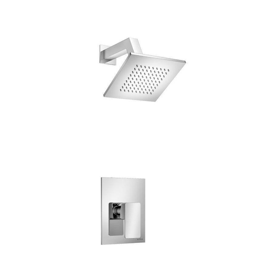 Serie 196 1 Way Pressure Balance Complete Shower Set - Wall Mount - 6" Brass/Polished Chrome