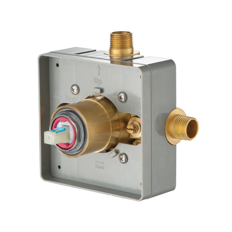 Serie 196 1 Way Pressure Balance Complete Shower Set - Wall Mount - 6" Brass/Polished Chrome