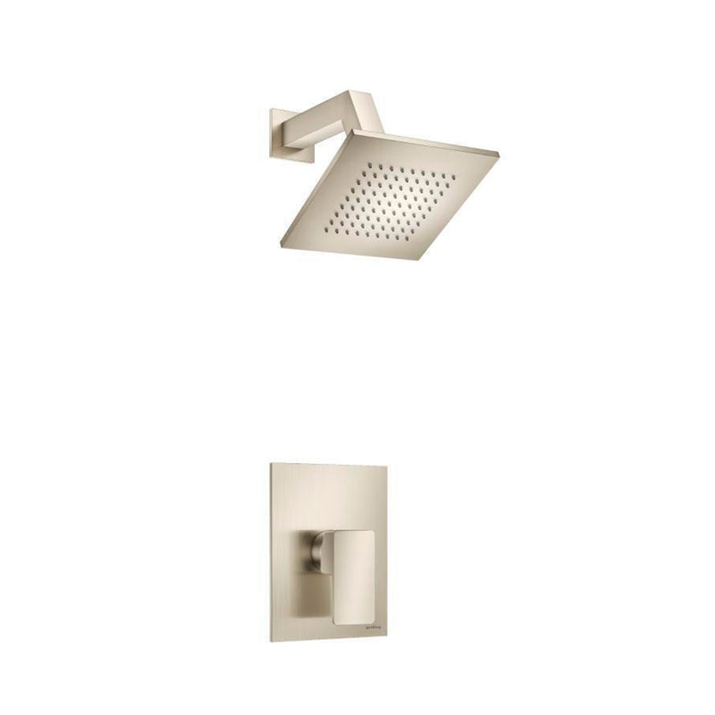Serie 196 1 Way Pressure Balance Complete Shower Set - Wall Mount - 6" Brass/Brushed Nickel