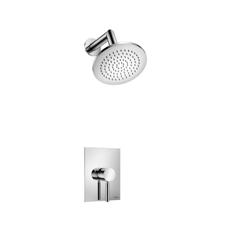 Serie 100 1 Way Thermostatic Complete Shower Set - Wall Mount - 6" Brass/Polished Chrome