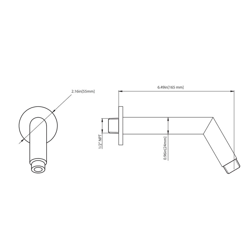 Serie 100 1 Way Thermostatic Complete Shower Set - Wall Mount - 6" Brass/Brushed Nickel