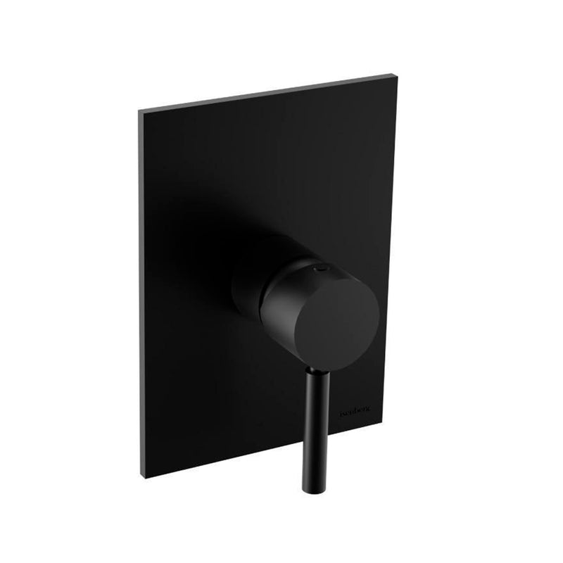 Serie 100 1 Way Thermostatic Complete Shower Set - Wall Mount - 6" Brass/Matt Black