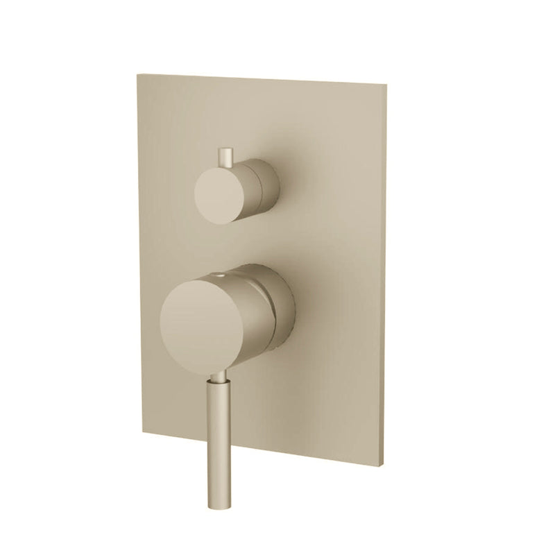 Serie 100 2 Way Pressure Balance Complete Shower Set - Wall Mount - 6" Brass/Brushed Nickel