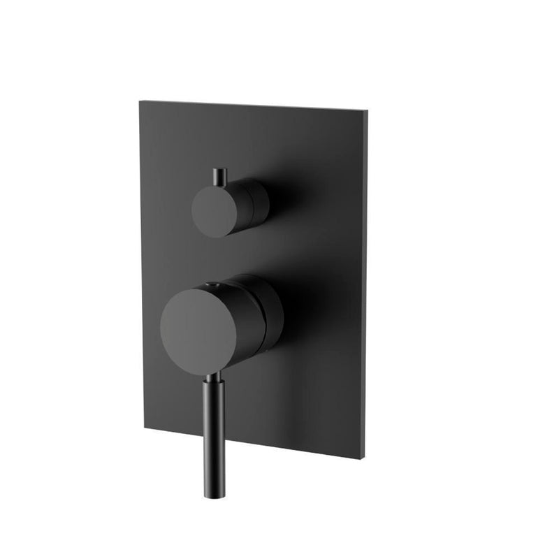 Serie 100 2 Way Pressure Balance Complete Shower Set - Wall Mount - 6" Brass/Matt Black