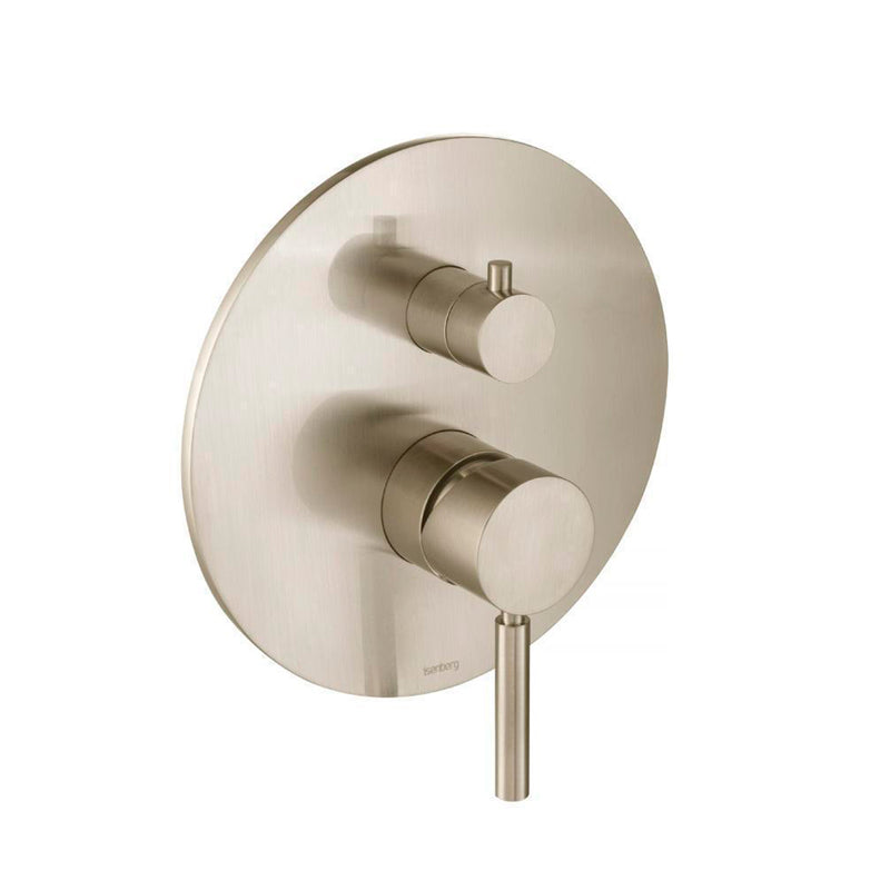 Serie 100 2 Way Pressure Balance Complete Shower Set - Wall Mount - 6" Brass/Brushed Nickel