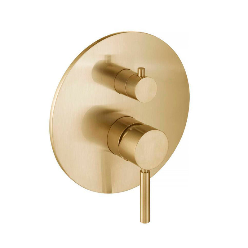 Serie 100 2 Way Pressure Balance Complete Shower Set - Wall Mount - 6" Brass/Satin Brass