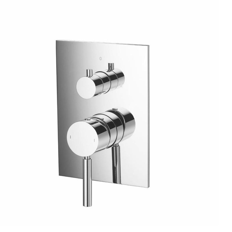 Serie 100 2 Way Pressure Balance Complete Shower Set - Wall Mount - 8" Brass/Polished Chrome