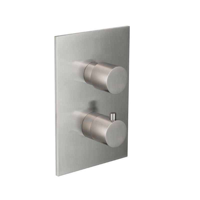 Serie 100 1 Way Thermostatic Complete Shower Set - Wall Mount - 8" Brass/Brushed Nickel