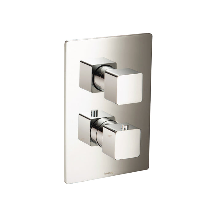 Serie 196 2 Way Thermostatic Trim Complete Shower Set - Wall Mount - 6" Brass/Polished Nickel