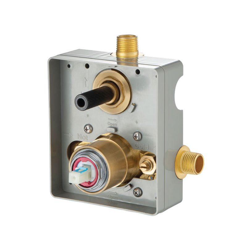 Serie 196 2 Way Pressure Balance Complete Shower Set - Wall Mount - 6" Brass/Brushed Nickel