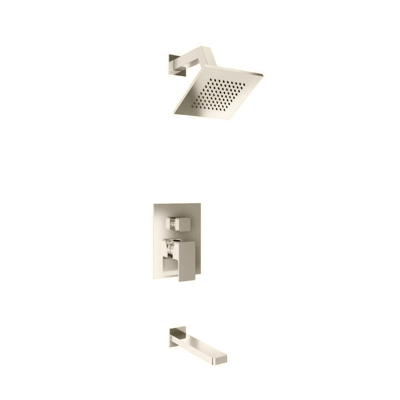 Serie 196 2 Way Pressure Balance Complete Shower Set - Wall Mount - 6" Brass/Polished Nickel