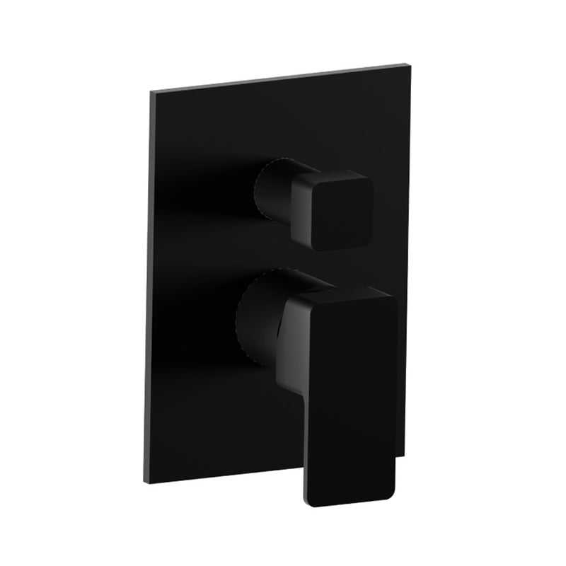 Serie 196 2 Way Pressure Balance Complete Shower Set - Wall Mount - 6" Brass/Matt Black