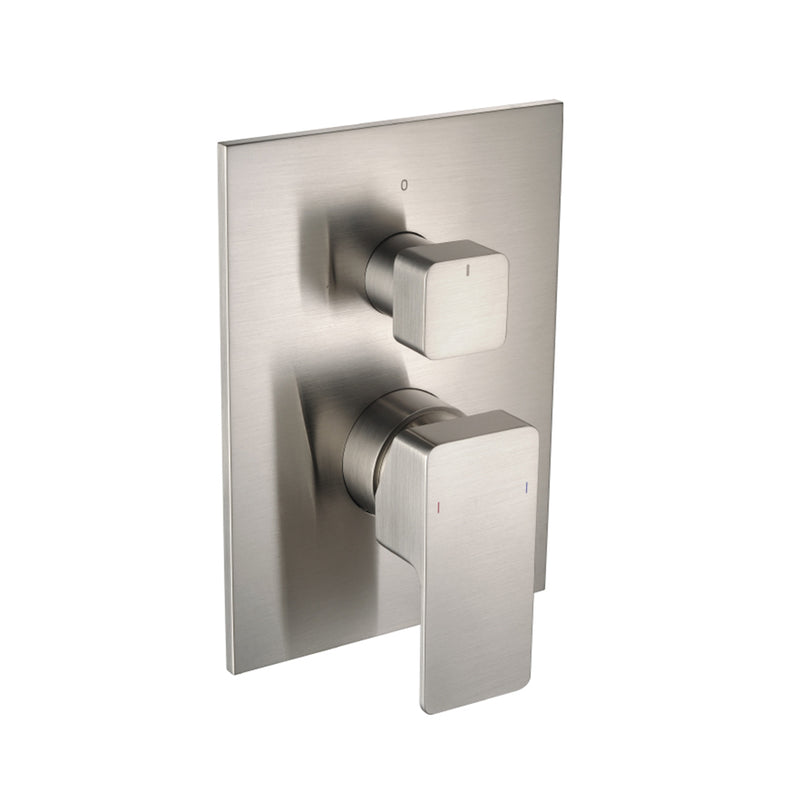 Serie 196 2 Way Pressure Balance Complete Shower Set - Wall Mount - 6" Brass/Brushed Nickel