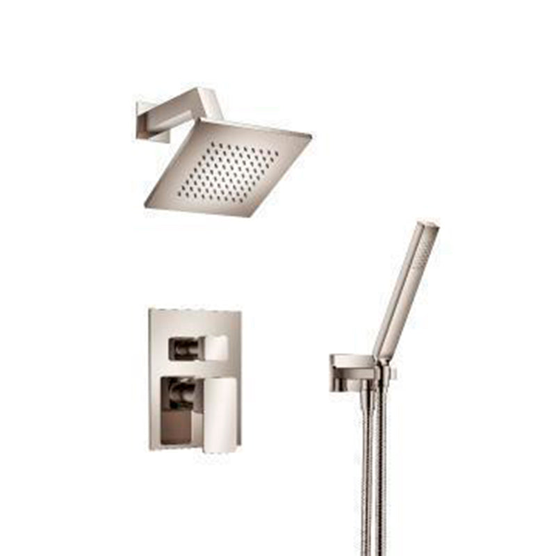 Serie 196 2 Way Pressure Balance Complete Shower Set - Wall Mount - 6" Brass/Polished Nickel