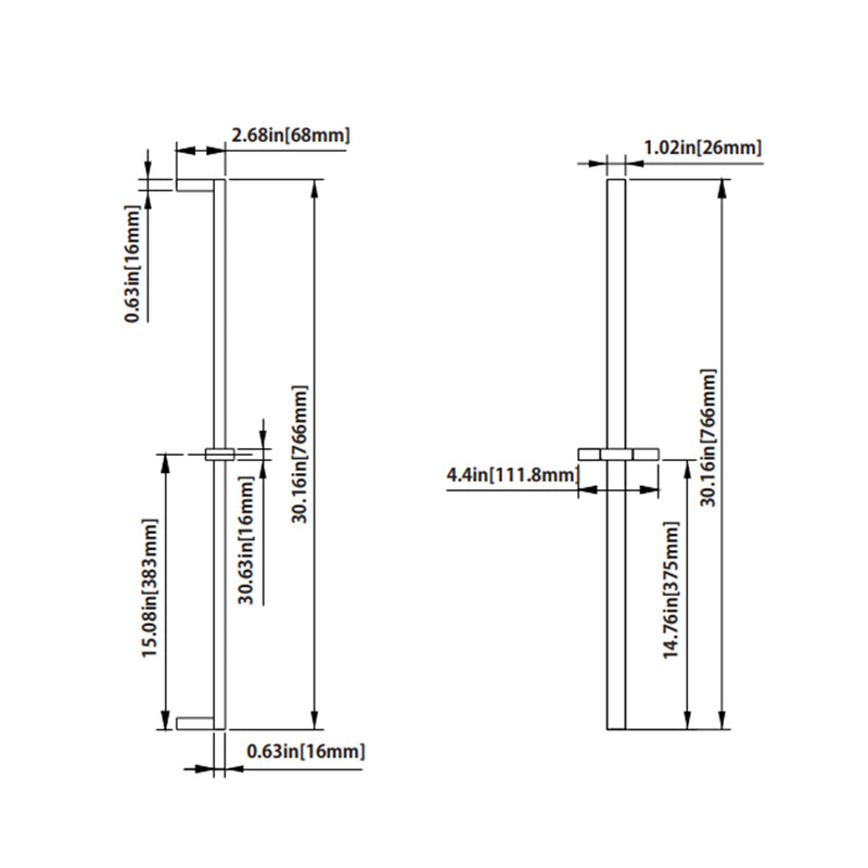 Serie 196 2 Way Pressure Balance Complete Shower Set - Wall Mount - 10" Brass/Satin Brass