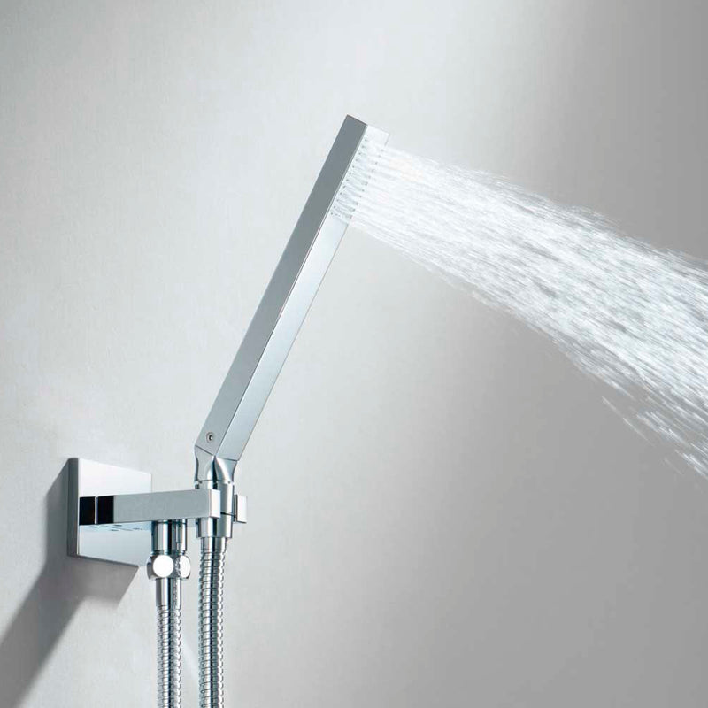 Serie 196 2 Way Thermostatic Complete Shower Set - Wall Mount - 12" Brass/Polished Chrome