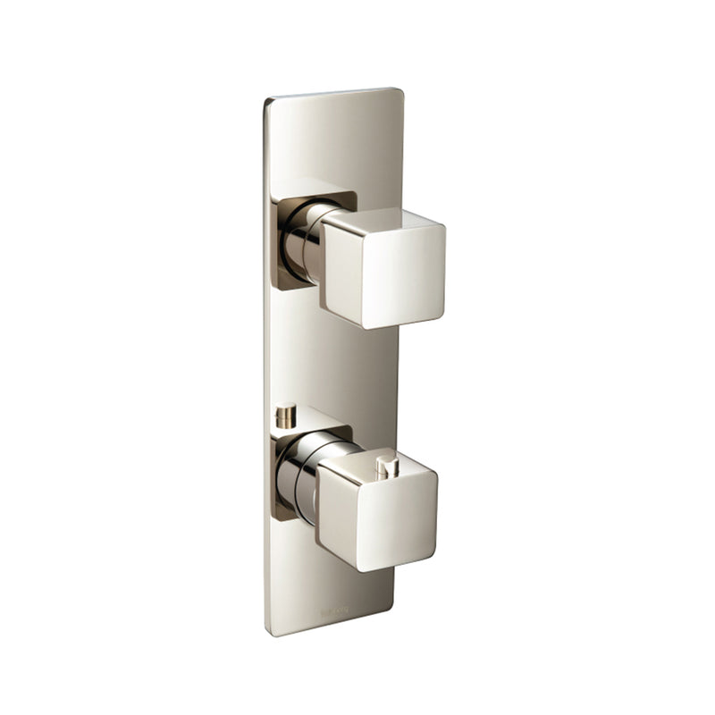 Serie 196 2 Way Thermostatic Complete Shower Set - Wall Mount - 12" Brass/Polished Nickel