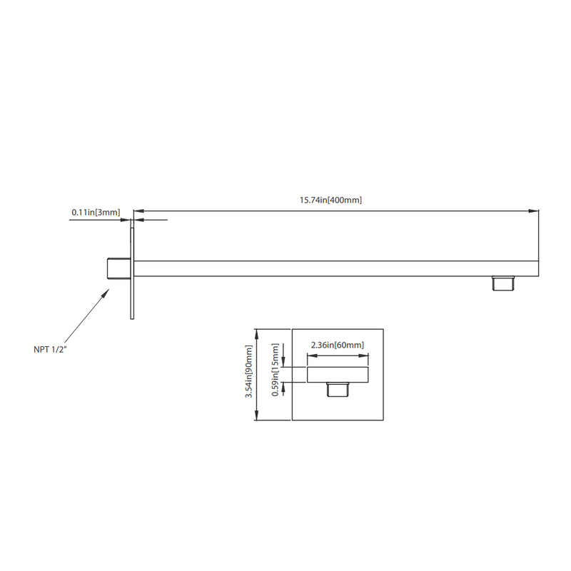 Serie 196 2 Way Thermostatic Complete Shower Set - Wall Mount - 12" Brass/Polished Nickel