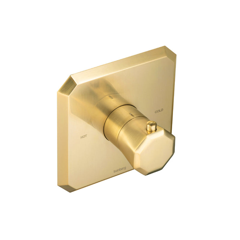 Serie 230 2-Way Thermostatic Trim Complete Shower Set - Wall Mount - 7" Brass/Satin Brass