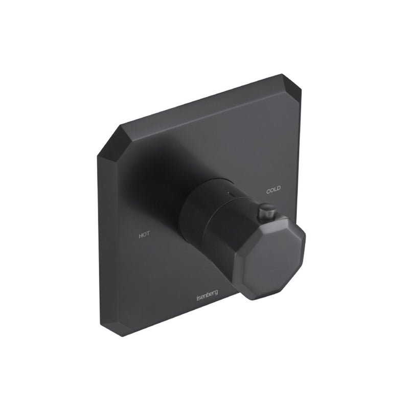 Serie 230 2-Way Thermostatic Trim Complete Shower Set - Wall Mount - 7" Brass/Matt Black