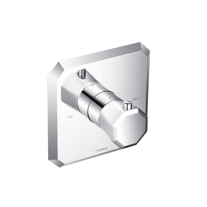 Serie 230 2-Way Thermostatic Trim Complete Shower Set - Wall Mount - 7" Brass/Polished Chrome