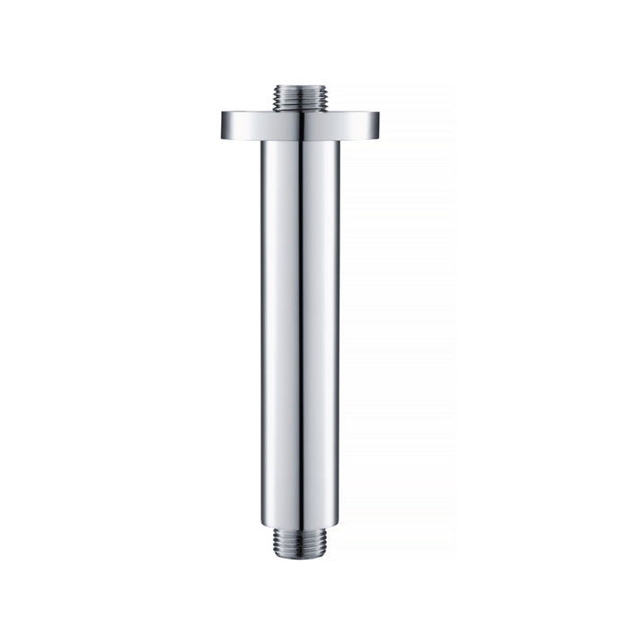 Serie 100 Round Shower Arm - Ceiling Mount - 6" Brass/Polished Chrome