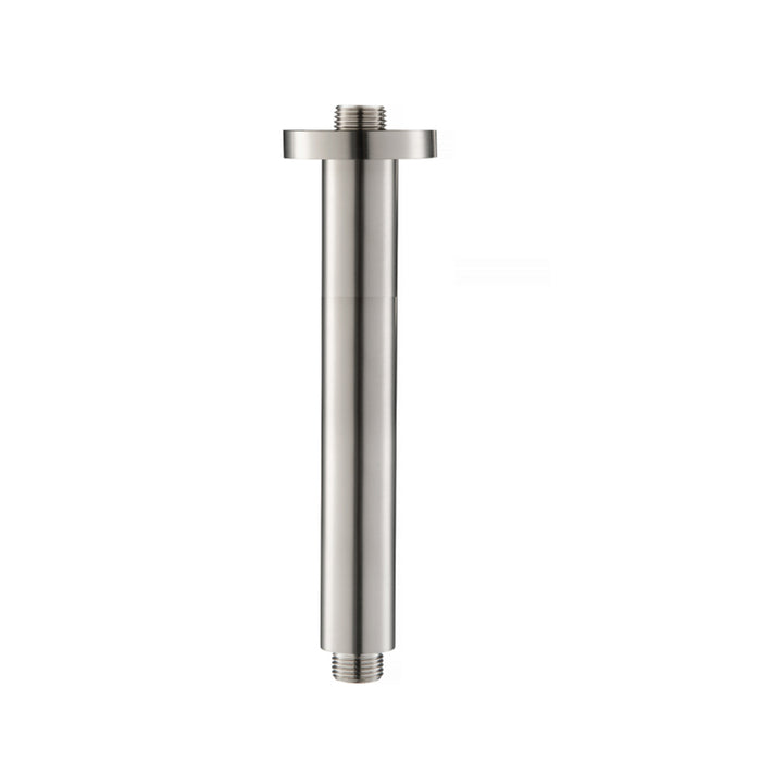 Serie 100 Round Shower Arm - Ceiling Mount - 8" Brass/Brushed Nickel