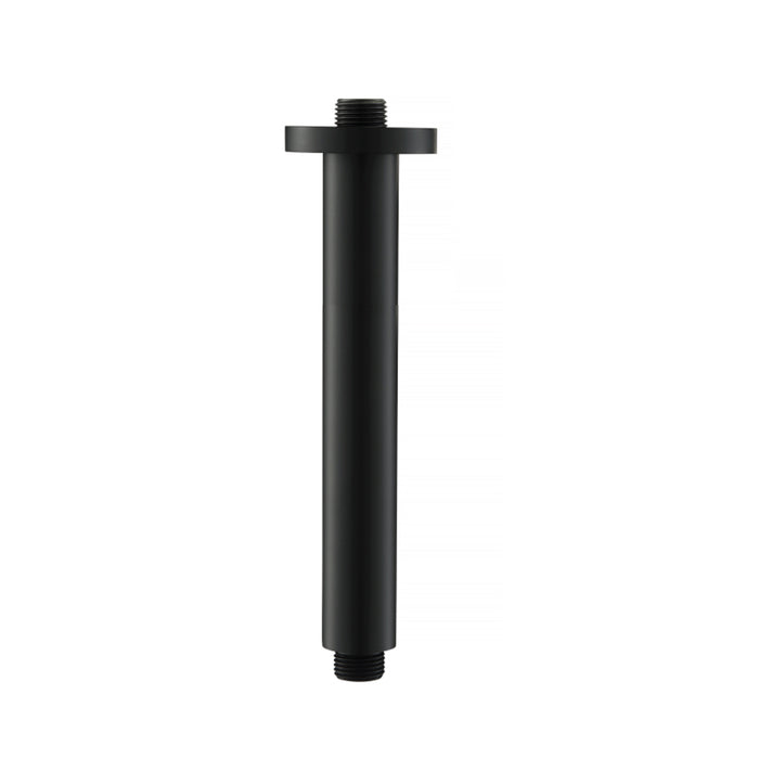 Serie 100 Round Shower Arm - Ceiling Mount - 8" Brass/Matt Black