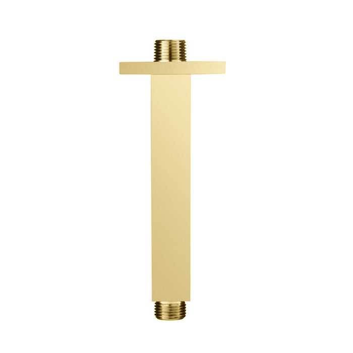 Serie 160 Square Shower Arm - Ceiling Mount - 6" Brass/Satin Brass