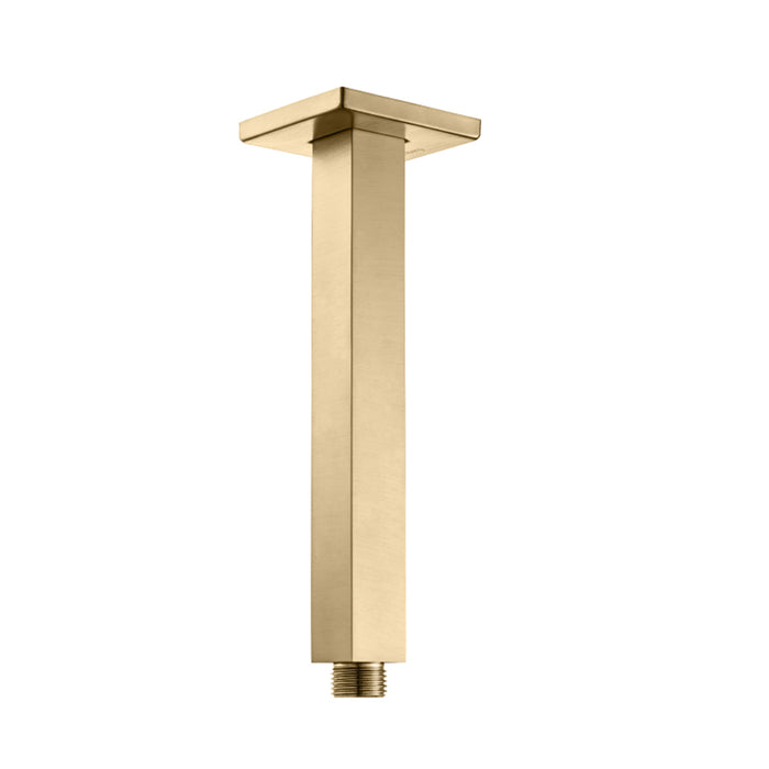 Serie 160 Square Shower Arm - Ceiling Mount - 6" Brass/Brushed Bronze