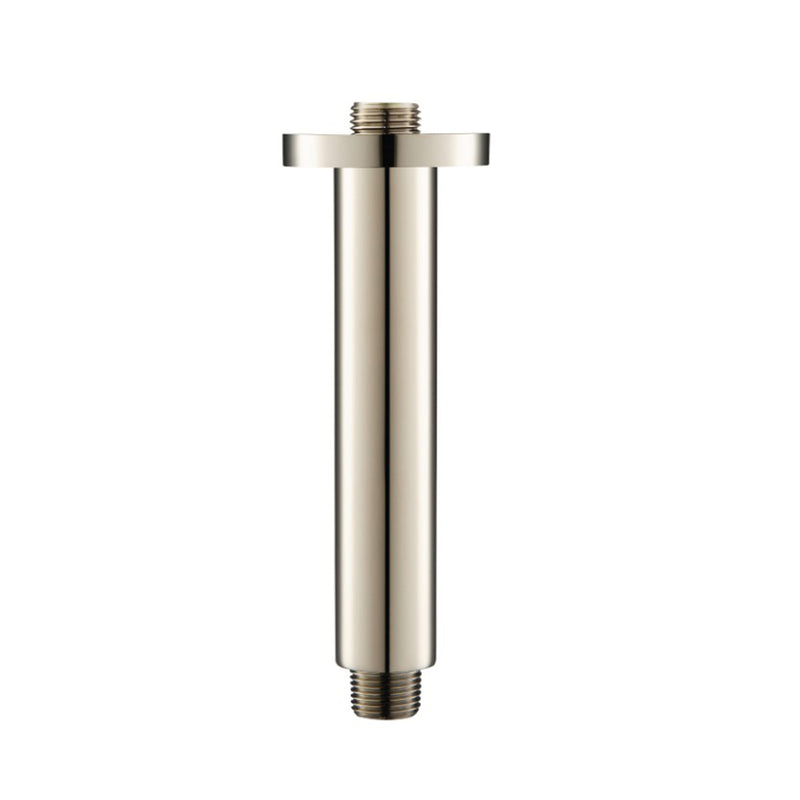 Serie 100 Round Shower Arm - Ceiling Mount - 6" Brass/Polished Nickel