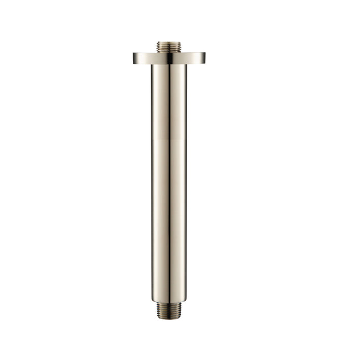 Serie 100 Round Shower Arm - Ceiling Mount - 8" Brass/Polished Nickel