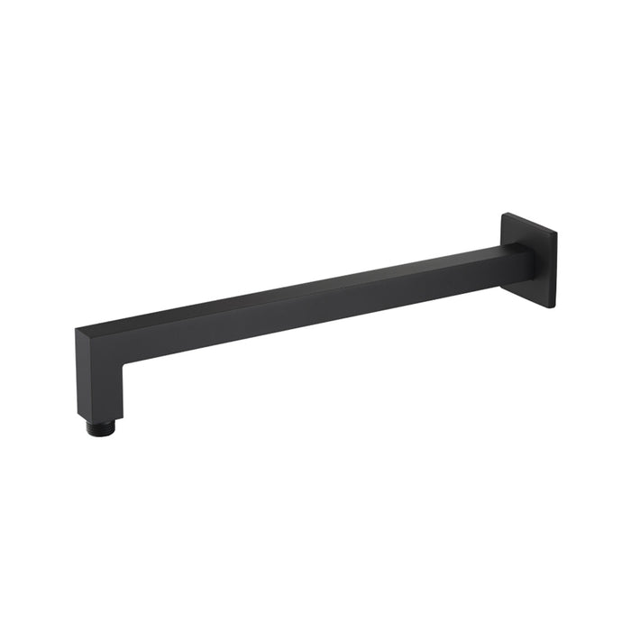 Universal Square Shower Arm - Wall Mount - 16" Brass/Matt Black