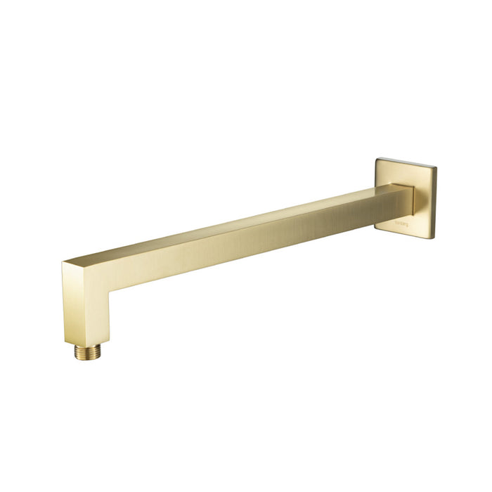 Universal Square Shower Arm - Wall Mount - 16" Brass/Satin Brass