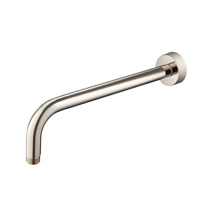 Universal Round Shower Arm - Wall Mount - 12" Brass/Polished Nickel