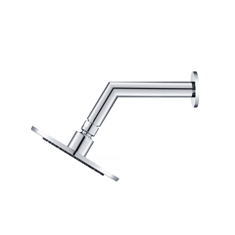 Universal Round Complete Rain Shower Head - Wall Mount - 6" Brass/Polished Chrome