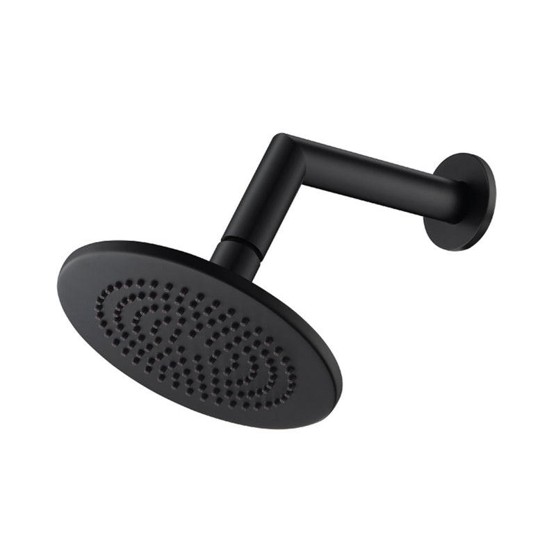 Universal Round Complete Rain Shower Head - Wall Mount - 6" Brass/Matt Black