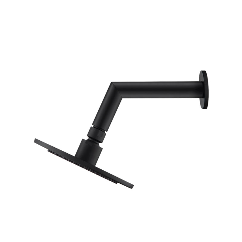 Universal Round Complete Rain Shower Head - Wall Mount - 6" Brass/Matt Black