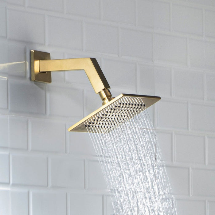 Universal Complete Rain Shower Head - Wall Mount - 6" Brass/Satin Brass