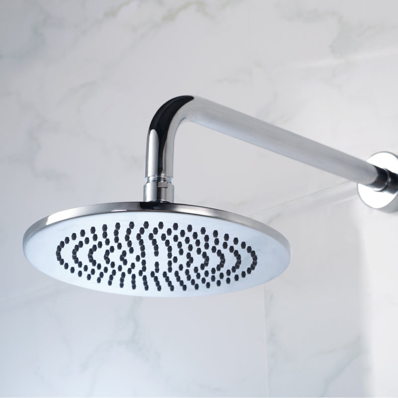 Universal Round Rainhead Shower Head - Wall Mount - 8" Brass/Matt Black