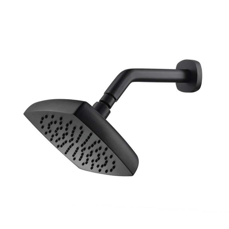 Serie 240 Complete Rainhead Shower Head - Wall Mount - 7" Brass/Matt Black