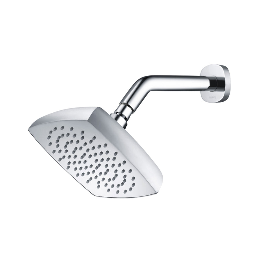 Serie 240 Complete Rainhead Shower Head - Wall Mount - 7" Brass/Polished Chrome