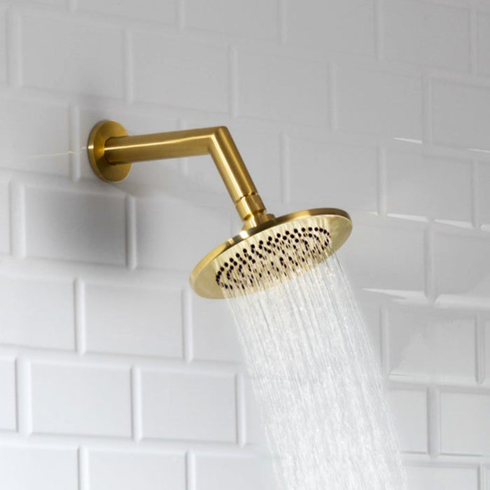 Universal Rainhead Shower Head - Wall Mount - 6" Brass/Matt Black