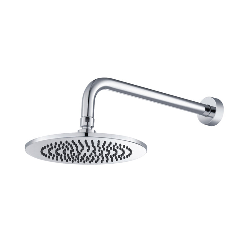 Universal Round Rainhead Complete Shower Head - Wall Mount - 8" Brass/Polished Chrome