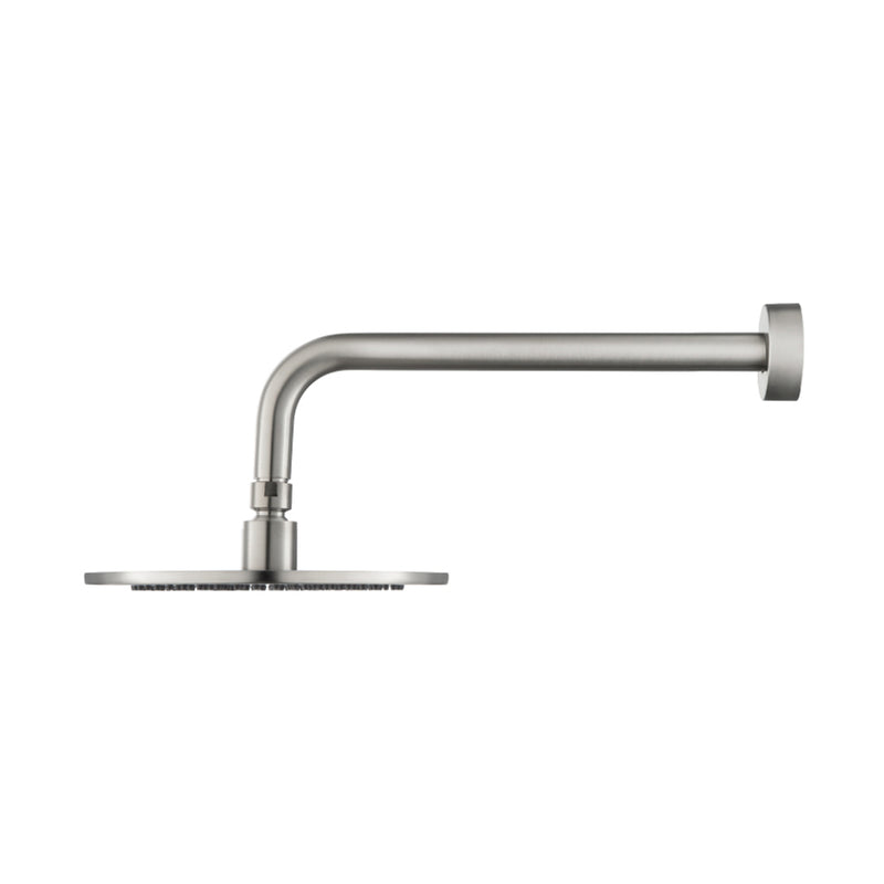 Universal Round Rainhead Complete Shower Head - Wall Mount - 8" Brass/Brushed Nickel