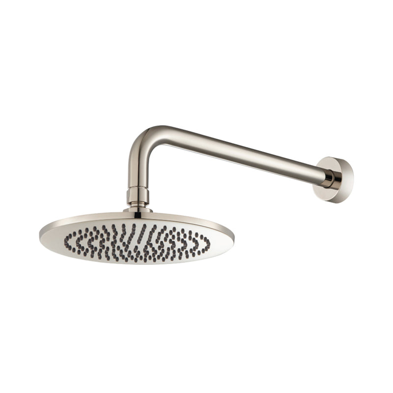 Universal Round Rainhead Complete Shower Head - Wall Mount - 8" Brass/Polished Nickel