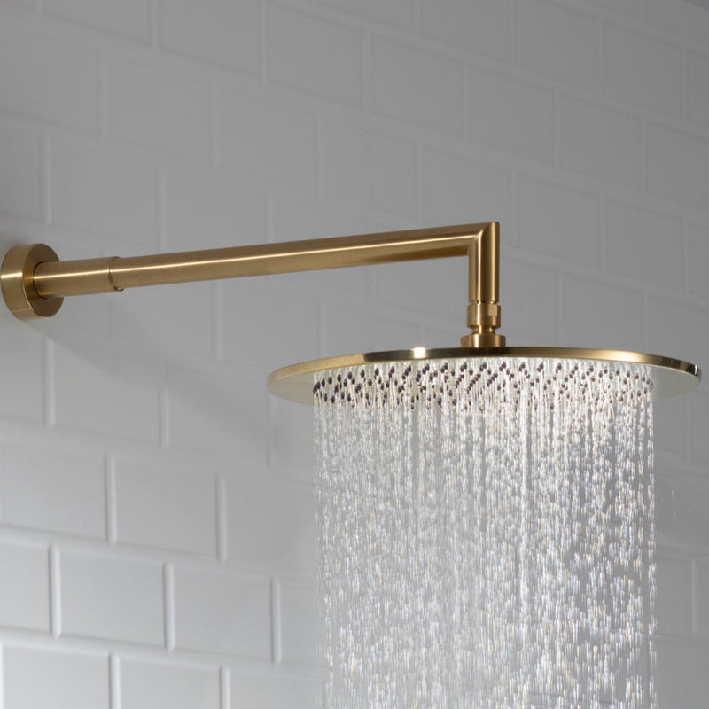 Universal Round Rainhead Shower Head - Wall Or Ceiling Mount - 10" Brass/Polished Chrome